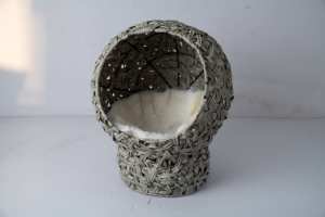 Komfortables Erhöhtes Katzenbett Haustier-Katzenhaus Gemütliches Bett für Pelzige Freunde Weiden-Katzenhaus - Product Image 2