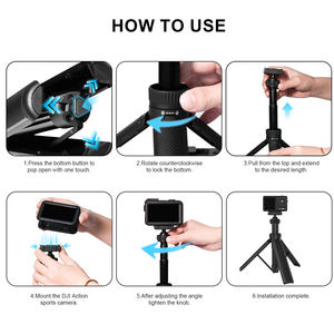 מוט סלפי למצלמת OSMO Action 5 Pro עם בסיס שחרור מהיר של DJI, ידית אחיזה למצלמת מיני-בלוג, מונופוד לסדרת DJI Osmo - Product Image 3