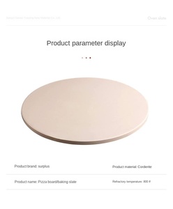 Custom bianco ceramica Cordierite Pizza <span class=keywords><strong>pietra</strong></span> resistente alle alte Temperature perfetto Barbecue cottura piatto piatto per la cottura della Pizza - Product Image 5