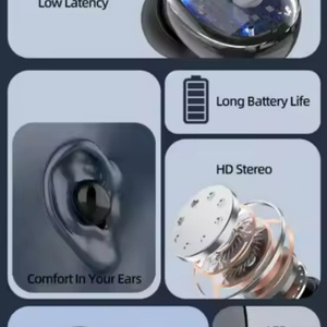 Nouveaux modèles de casques sans fil Casques Affichage numérique transparent TWs Style mécanique J10 Casques de sport - Product Image 4