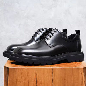 Chaussures habillées formelles en cuir véritable pour hommes de luxe, lacets, antidérapantes, respirantes, imperméables, légères, pour le bureau, les réunions, les mariages - Product Image 2