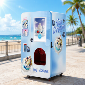 เครื่องทำน้ำแข็งสำหรับธุรกิจ LE VENDING พร้อมเครื่องเตรียมโยเกิร์ตผง รองรับวิธีการชำระเงินหลากหลาย 110-220V - Product Image 1