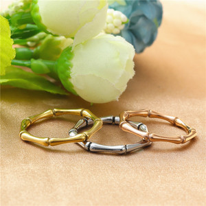 Bamboo Joint <b>Ring</b> Gold Women's Fashion Jewelry Gift Vintage Style Plant Pattern Titanium Steel <b>Ring</b> - Product Image 3