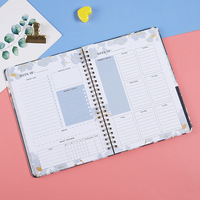 Agenda quotidien A5 à spirale en papier écologique avec sangle – Suivi des habitudes et de l'autodiscipline en anglais – Journal personnalisé avec couverture rigide
