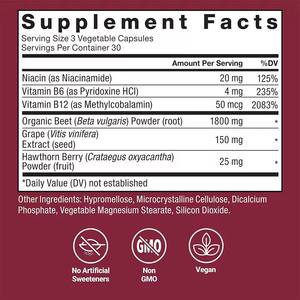 Capsules de racine de betterave certifiées GMP, 1800 mg, aident à maintenir une tension artérielle saine, 90 capsules - Product Image 5