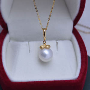 Wholesale S925 Silver Female <b>Necklace</b> 10-11mm <b>Freshwater</b> Round Leisure <b>Pearl</b> with Strong Light Purple Edison Pendant - Product Image 1