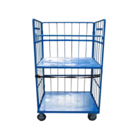 Conteneur de stockage pliable en treillis métallique, 4 roues, robuste, 400 kg, neuf, pour restaurant, maison, commerce de détail, Sbt OEM, 1 an