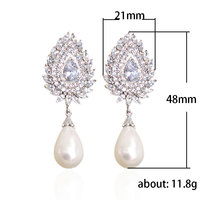 Pendientes de tuerca de pera de hoja nueva, pendiente de Zirconia cúbica de Boda nupcial a la moda para mujer, regalo de cumpleaños E71