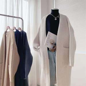 <span class=keywords><strong>Pull</strong></span> en tricot épais pour femmes d'automne personnalisé Cardigan Usine OEM <span class=keywords><strong>Pull</strong></span> de base long décontracté à manches longues de <span class=keywords><strong>grande</strong></span> <span class=keywords><strong>taille</strong></span> - Product Image 1