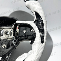 Volant sport en cuir et fibre de carbone forgée, style basique, adapté aux Dodge SRT Challenger Hellcat Durango
