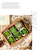 Boîte de rangement en bois de style rétro pastoral japonais-coréen, artisanat de campagne, petite boîte de rangement de bureau, pot de fleurs pour plantes succulentes