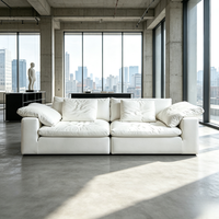 Canapé modulaire inclinable à trois places avec emballage sous vide, mousse compressée personnalisée, tissu élégant, design élégant, appartement, hôtel, villa