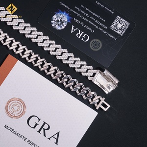 Hot Sale Moissanite Tennis Necklace Fashion 925 Silver <b>Iced</b> <b>Out</b> Brilliant Cut GRA Certified Hip Hop Style - Product Image 2