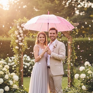 Transparent PVC Rainbow Straight Dual-Folding 90cm Diameter Modern Luxury Semi-Automatic 8ribs Custom Colorful Bubble <b>Umbrella</b> - Product Image 2