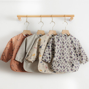 OEM poliuretano (PU) bavaglino impermeabile a maniche lunghe con tasca grembiule per bambini ottimo bavaglino da viaggio per mangiare-bavaglini per alimenti per bambini - Product Image 6