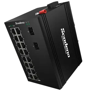 Scodeno Unmanage Switch 16 Port 10/100/1000 2 SFP Port Uplink Din Rail Dual Power 12-58VDC Input
