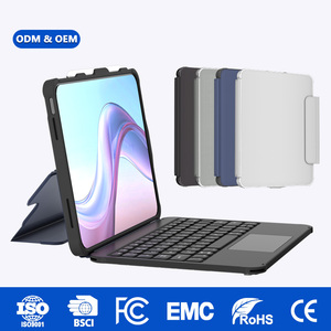 เคสคีย์บอร์ดแบบพับได้ OEM/ODM สำหรับ iPad A16, รองรับการพิมพ์แบบมีสาย USB-C, แทร็คแพดแบบมัลติทัช, ตัวเคสแข็งป้องกันการกระแทก, ได้รับการรับรองมาตรฐาน CE/FCC/RoHS - Product Image 1