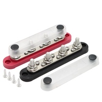 1 paire BB11 Busbar 120A borne de moteur électrique à usage intensif 4X M8 M6 Post 6X #8 bornier à vis barre de bus d'alimentation avec couvercle