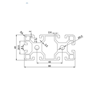 Fabricant chinois 8062 40*80mm 40x80 Profil en aluminium noir argenté anodisé industriel clair pour porte et fenêtre 40*80 4080