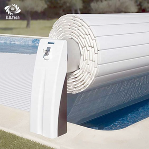 Cubierta de <span class=keywords><strong>piscina</strong></span> de corona de agua portátil moderna eléctrica rodillo cuadrado abierto de seguridad automática con Metal y PVC para uso en exteriores - Product Image 1