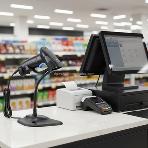Lecteur de codes-barres et QR filaire compatible avec les caisses enregistreuses de supermarchés, laser 1D 2D pour inventaire - Product Image 4