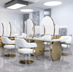Grand miroir de coiffure de luxe polyvalent avec station de miroir sur pied avec réduction tarifaire de 90 jours - Product Image 1