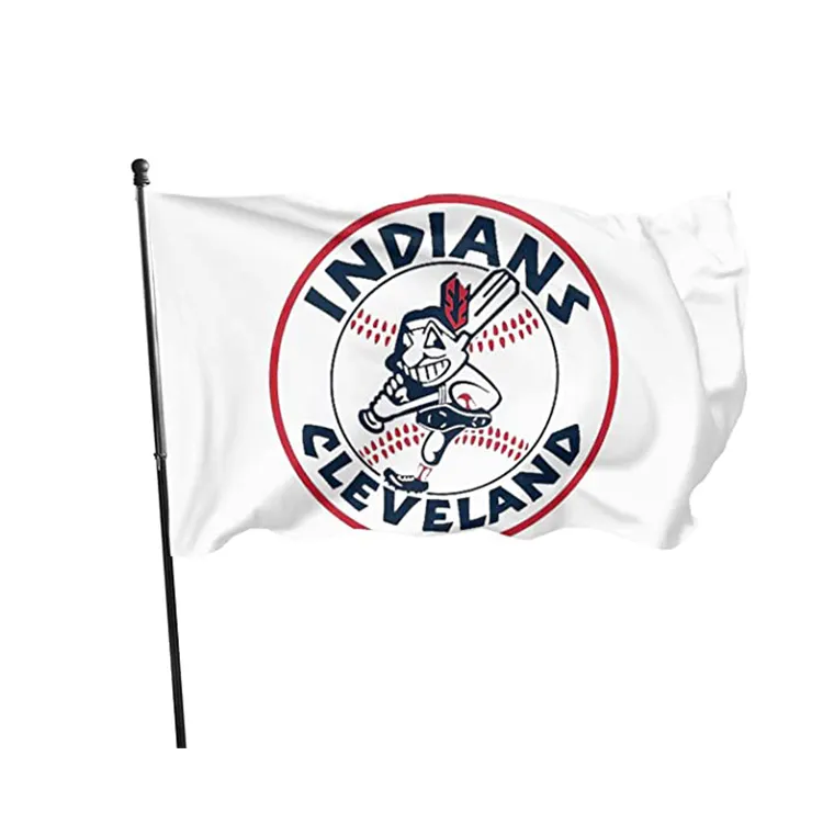 Groothandel Logo 3x5Ft Witte Achtergrond Mlb Baseball Banner Cleveland Indians Vlag