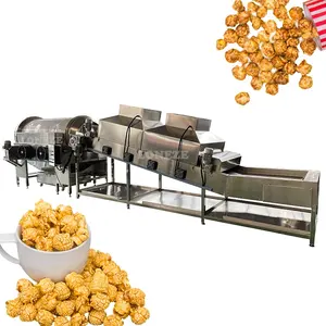 Automatic Control Popcorn Popping Line High Quality Flavored Popcorn Making Machine