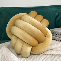 Handgemachte runde kreative geknotete Kissen für Sofa Auto Büro Haushalt dekorative Knoten Ball Kissen Gold für Wohnkultur