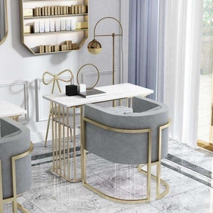 Table de manucure professionnelle pour salon de beauté, avec tiroir de rangement et tabouret confortable pour salon de beauté - Product Image 5