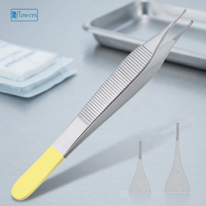 Pinzas Quirúrgicas Micro Adson para Tejido, Acero Inoxidable, Mango Amarillo, Certificación CE, Instrumento Manual F5-354 General - Product Image 3