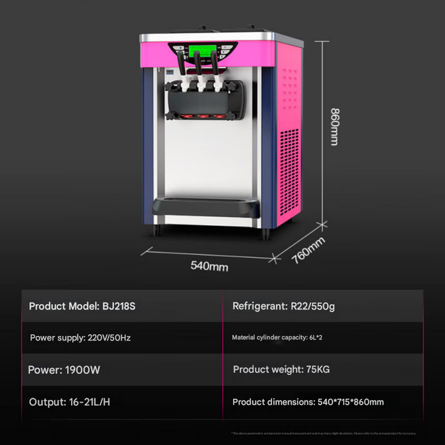 Compact Soft Ice Cream Maker for Home Use With Multiple Flavor Options
