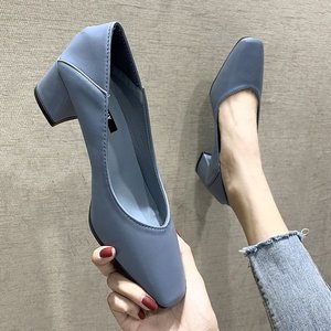 Wholesale Trendy Women's Summer Slip-On High Heels New Design Medium Thick Heels for Beautiful Walking - Product Image 1