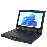 Portátil Robusto X14A de 14 Pulgadas con Pantalla Táctil FHD, Intel I7, 32 GB de RAM, Windows 11, 5G, NFC, Escáner de Huellas Dactilares, IP65, Resistente al Agua, PC Industrial