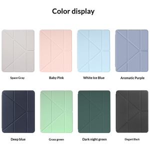 Funda Protectora de Cuero Personalizada para <span class=keywords><strong>iPad</strong></span> 11 de 10.ª <span class=keywords><strong>Generación</strong></span> 2025, 10.<span class=keywords><strong>5</strong></span> con Ranura para Lápiz Izquierdo, Color Sólido, Diseño Plegable en Y y Ocho Pliegues - Product Image 6