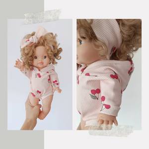 <span class=keywords><strong>Miniland</strong></span> Dolls Print Ribbed Hoodie Romper Vêtements mignons pour bébé poupée - Product Image 3