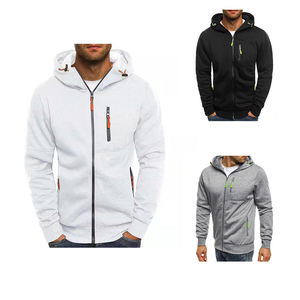 Sudadera con Capucha Personalizada con Logotipo para Hombre, Estilo Urbano, Tejido de Punto, 100% Algodón, Antiencogimiento, Cierre de Cremallera, Logotipo Frontal Estampado, Manga Corta - Product Image 3