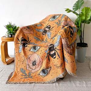 Gros Faible Quantité Minimale De Commande Rétro Géométrie Boho Throw Canapé Voyage Cadeau Tissé Tenture <span class=keywords><strong>Tapisserie</strong></span> Sur Mesure Pique-Nique Couverture - Product Image 5