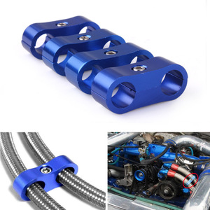 Aluminum <b>Hose</b> <b>Clamp</b> AN4 Blue 4Pcs For Automotive Oil Pipe Fixing - Product Image 1