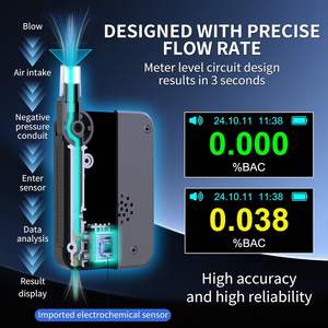 Precisão de grau profissional bafômetro eletroquímico com 5 peças bocais reutilizáveis para uso pessoal e profissional - Product Image 4