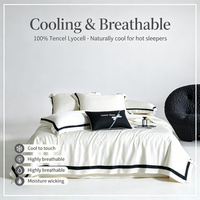 Couverture Rafraîchissante d'Été 100% Lyocell Luxe 300TC Certifiée Oeko-Tex, Ensemble de Literie Housse de Couette et Collection de Draps