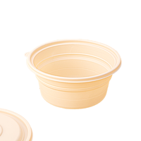 Bol à nouilles à 2 couches à base de plantes OEM ODM avec plateau intérieur, bol à soupe jetable écologique pour la restauration japonaise et les rameneries