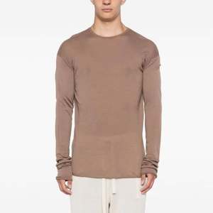 Suéter de punto suelto de moda personalizado cuello redondo manga larga verde Mohair suéter de punto para hombre - Product Image 1