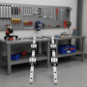 Kit de guidage linéaire 600 mm avec 4 patins de glissement et support d'extrémité pour vis à billes DIY - Product Image 2