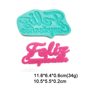 Letras en <span class=keywords><strong>español</strong></span> para decoración de Mousse, molde decorativo de silicona para Fondant, feliz cumpleaños, Chocolate, novedad - Product Image 5