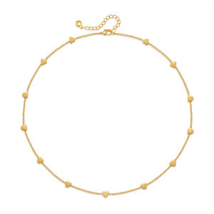 สร้อยคอกระดูกไหปลาร้าสแตนเลสสตีล18K สีทองปรับได้พร้อมแรงบันดาลใจในการออกแบบหัวใจแห่งรักและแฟชั่นที่หรูหราสำหรับผู้หญิง - Product Image 1