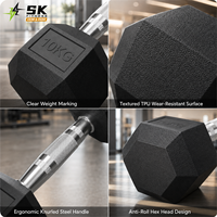 Ensemble d'haltères hexagonales SK, équipement professionnel d'entraînement avec poids libres pour salle de sport commerciale, centre de fitness et entraînement personnel