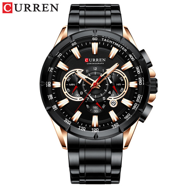 curren 8363 Wrist Watch Men Waterproof Chronograph  Stainless Steel Male Clock Top Brand Luxury Man Sport Watches