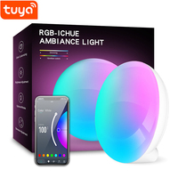 Lampe de chevet intelligente Tuya WiFi LED moderne RGB avec commande vocale et application, intensité réglable et minuterie pour chambre et bureau