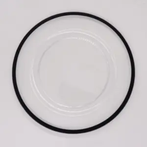 Wholesale Plastic Plates Glossy Clear with Red Trim Reusable Charger Plate For Wedding and Festival